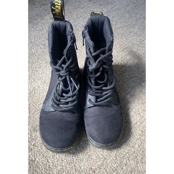Dr. Martens Boots Kids Size 1 Doc Combs J Combat Lace Up Canvas Zip Black Youth - Picture 6 of 12